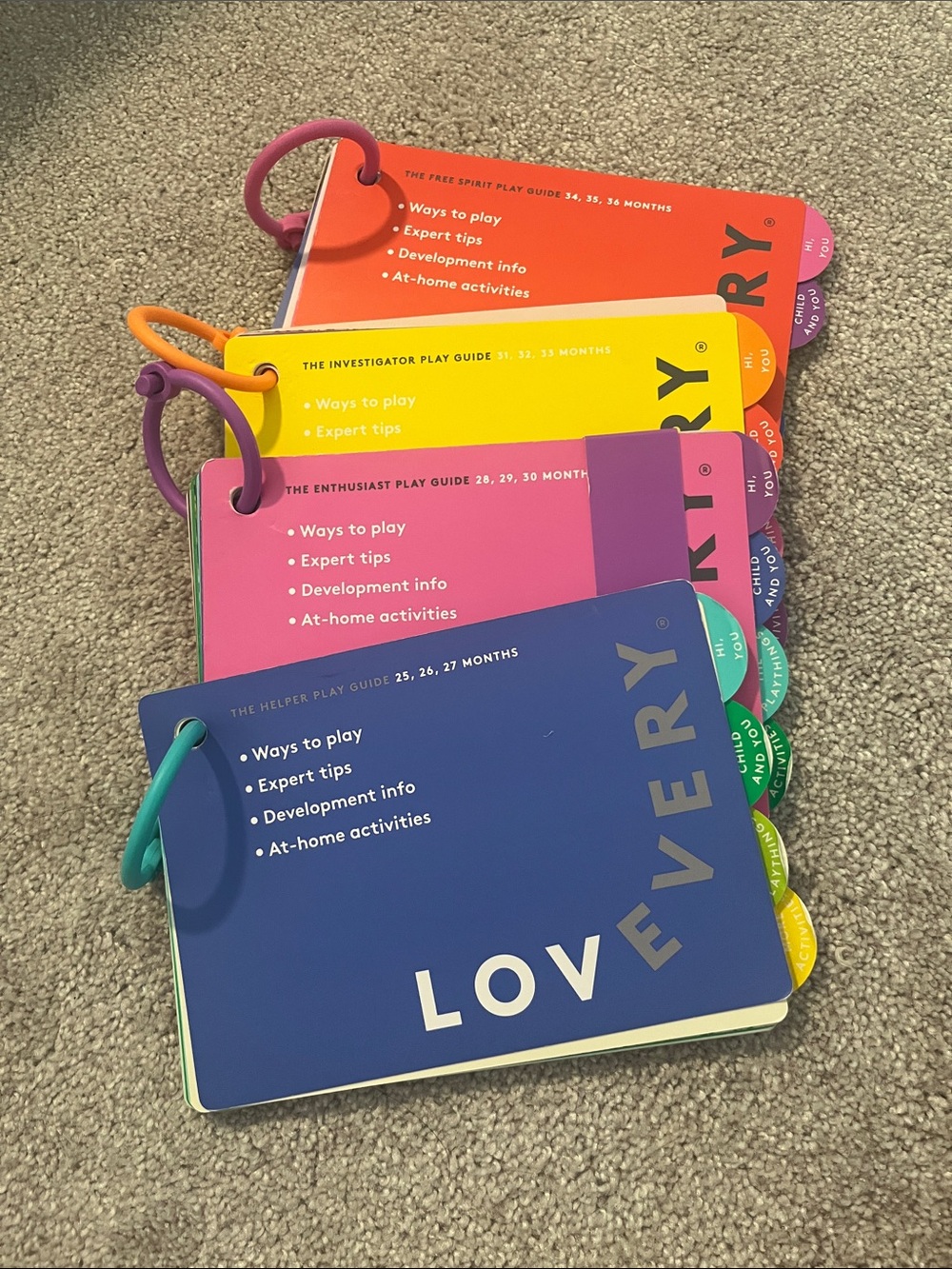 Lovevery Colorful Ring-Bound Play Guide Set 25-36 mo